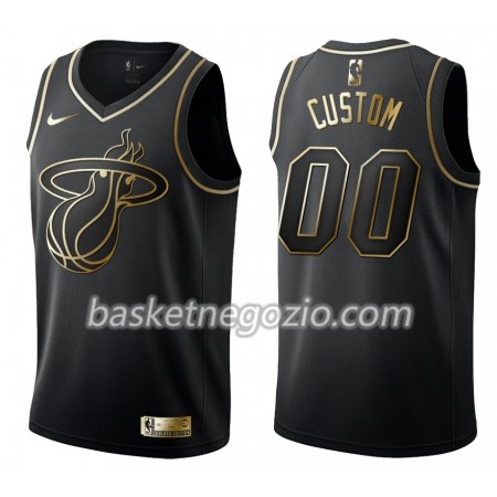 Canotte Uomo Miami Heat Personalizzate Nike Nero Golden Edition Swingman
